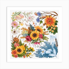 Winter Flowers Art Print