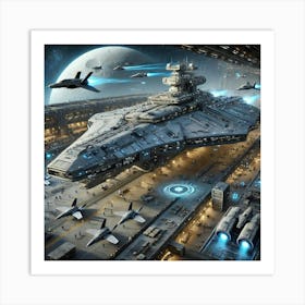 Lunar Horizon Carrier Ship Converted Art Print