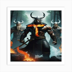 Black Viking Art Print