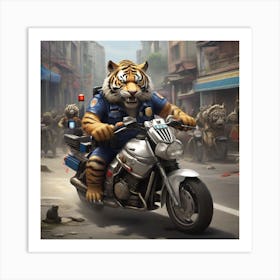 Police Tiger Art Print