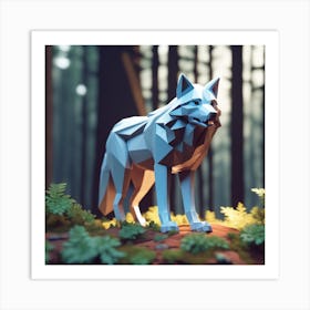 Wolf In The Woods 43 Art Print