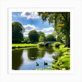 Ducks In The Park 2 Art Print