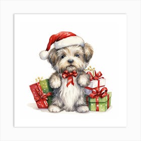 Shih Tzu With Presents Art Print