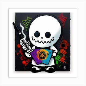 Skeleton With Gun 1 Art Print