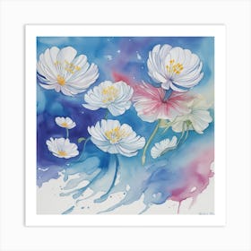 White Flowers Art Print