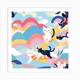 Kawaii Cats Art Print