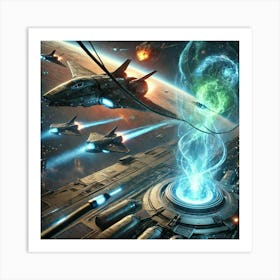 Stellar Vanguard Energy Transfer Pods Converted Art Print