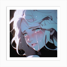 Anime Girl With Blue Eyes Art Print