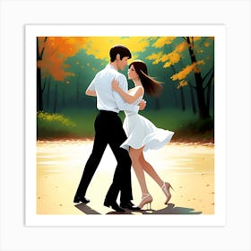 Pulp Fiction Couple Dancing In The Park Art Print