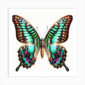 Butterfly of Graphium agamemnon 3 Art Print