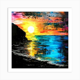 Seaside Weather - Sunset On Beach Art Print