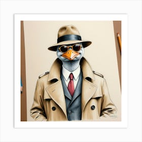 Duck In A Suit 6 Art Print