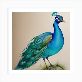 Peacock Painting Art Print