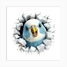 Blue Parakeet Art Print