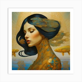 Phantasmagoric fashion portrait Art Print