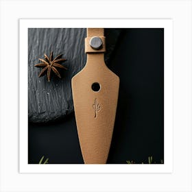 Tan Leather Knife Art Print