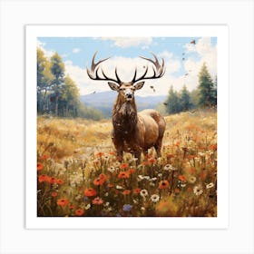 Deer In The Meadow 3 Art Print