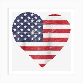 American Flag Heart Usa Fourth Of July Art Print