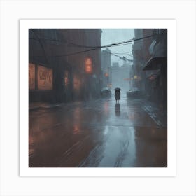 Rainy City Art Print