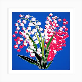 Andy Warhol Style Pop Art Flowers Lily Of The Valley 1 Square Art Print