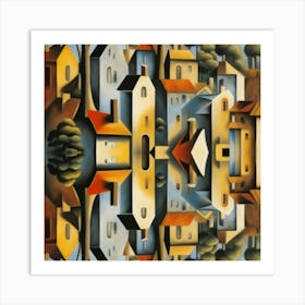 Happy Houses Art Print