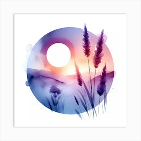 Sunset With Lavender Art Print