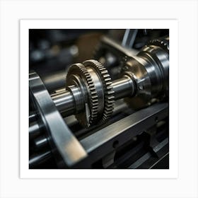 Close Up Of Gears In A Machine Art Print