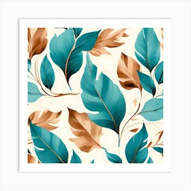 Wallpaper With Leaves Art Print