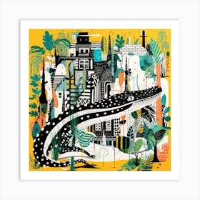 Alligator In The City Art Print