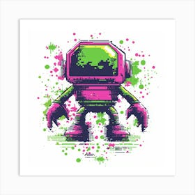 Design Retro 8 Bit Space Invader Charact Art Print