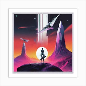 Spaceships In The Sky Art Print