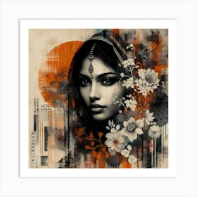 Indian woman Wabi-Sabi Art v1 Art Print