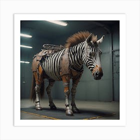 Zebra Horse Hybrid Indoors Art Print