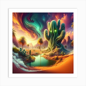 Cactus In The Desert Art Print