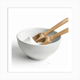 Two Wooden Spoons In A Bowl Art Print