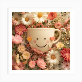 Valentine Coffee Cup Lovers Art Print