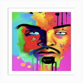 Colourful A Man super cool painting Art Print