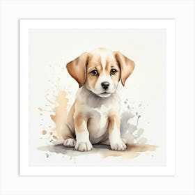 Default Create A Simple Watercolor Of A Cute Dog Using Neutral 0 (1) Art Print