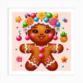 Gingerbread Wo Man Art Print