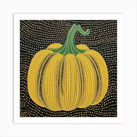 Yayoi Kusama Inspired Pumpkin Black And Yellow 8 Art Print