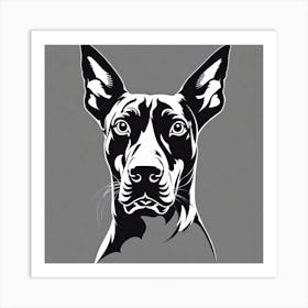 Doberman Pinscher,Black and white illustration, Dog drawing, Dog art, Animal illustration, Pet portrait, Realistic dog art Art Print