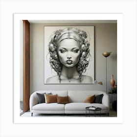 Black And White Portrait Of A Woman Art Print