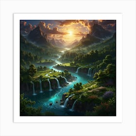 Fantasy Landscape Painting 20 Art Print