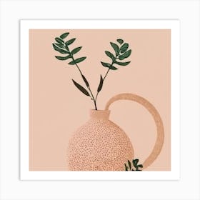 Vase With Plants Art Print