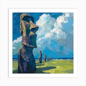 Moai Statues 1 Art Print