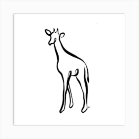 The Naked Giraffe Square Art Print