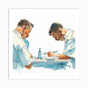 Two Dentists At Work Art Print