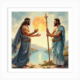 Watercolor The Ancient Tales Of Greek Mythology In Rich, Mythical Colors 1 Art Print