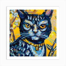 Cat With Collar Art Print