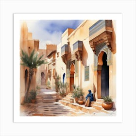 Morocco 1980 Watercolor Art Print